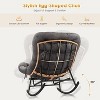2PCS Papasan Rocking Chair with Footrest, Oversized PE Rattan Lounge Chair with Removable Cushion, for Patio & Living Room - 4 of 4