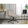 Ridstar Modern Swivel Armless Office Chair with Wheels-Beige - 2 of 3