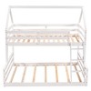 CAVINAS Twin over Full Bunk Bed House Shaped Pine Bed Frame with Guardrail and Inclined Ladder for Bedroom, White - 3 of 4