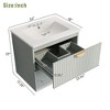 Modern 24 inch wall mounted bathroom storage cabinet, dressing table with 2 drawers - 4 of 4