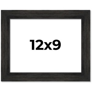 PosterPalooza | 12x9 Wide Barnwood Picture Frame, UV Acrylic, 6 Finishes - Grey, Brown, White, and Black - 1 of 4