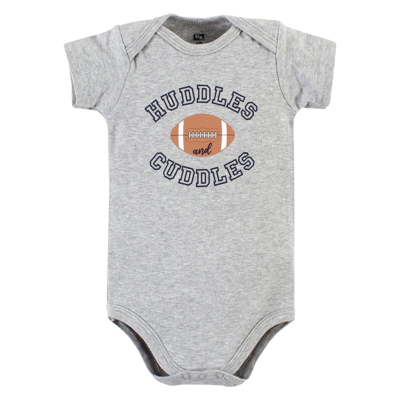 Hudson Baby Infant Boy Cotton Bodysuits, Football Huddles 3-Pack, 3 of 6