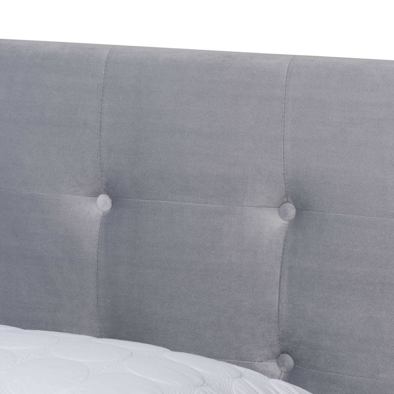 Caprice Glam Velvet Fabric Upholstered Panel Bed - Baxton Studio, 3 of 12