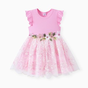 PATPAT Baby Girl Dresses Infant Ruffle & Short Sleeveless  Summer Dress Casual Party Dress Floral Tutu Dress - 1 of 4