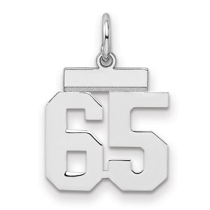 Black Bow Jewelry Sterling Silver, Athletic Collection, Small Polished Number 65 Pendant - 1 of 3