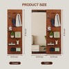 TUYOHW  Wall Mounted Full Length Mirror with Shelf & Hook,47.6x15.7in Rubber Wood Frame Multifunctional Design for Bedroom Living Room Entryway - 4 of 4