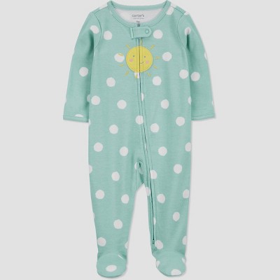 Image of Carter's Just One You®️ Baby Girls' Sun & Polka Dot Sleep N' Play - Blue/White 3M