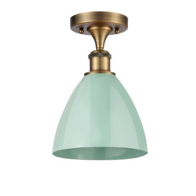 Plymouth Dome - 1 Light Semi-Flush Mount In Industrial Style-11.25 Inches Tall and 7.5 Inches Wide