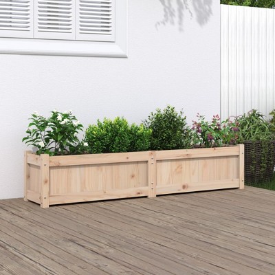 vidaXL Garden Planter 59.1"x12.2"x12.2" Solid Wood Pine