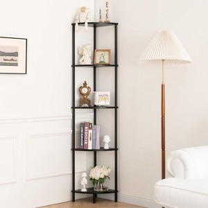 Corner Shelf Stand, 5-Tier Bookshelf, 65" Tall Shelves for Bedroom, Living Room, Narrow Display Shelf Bookcase - 1 of 4