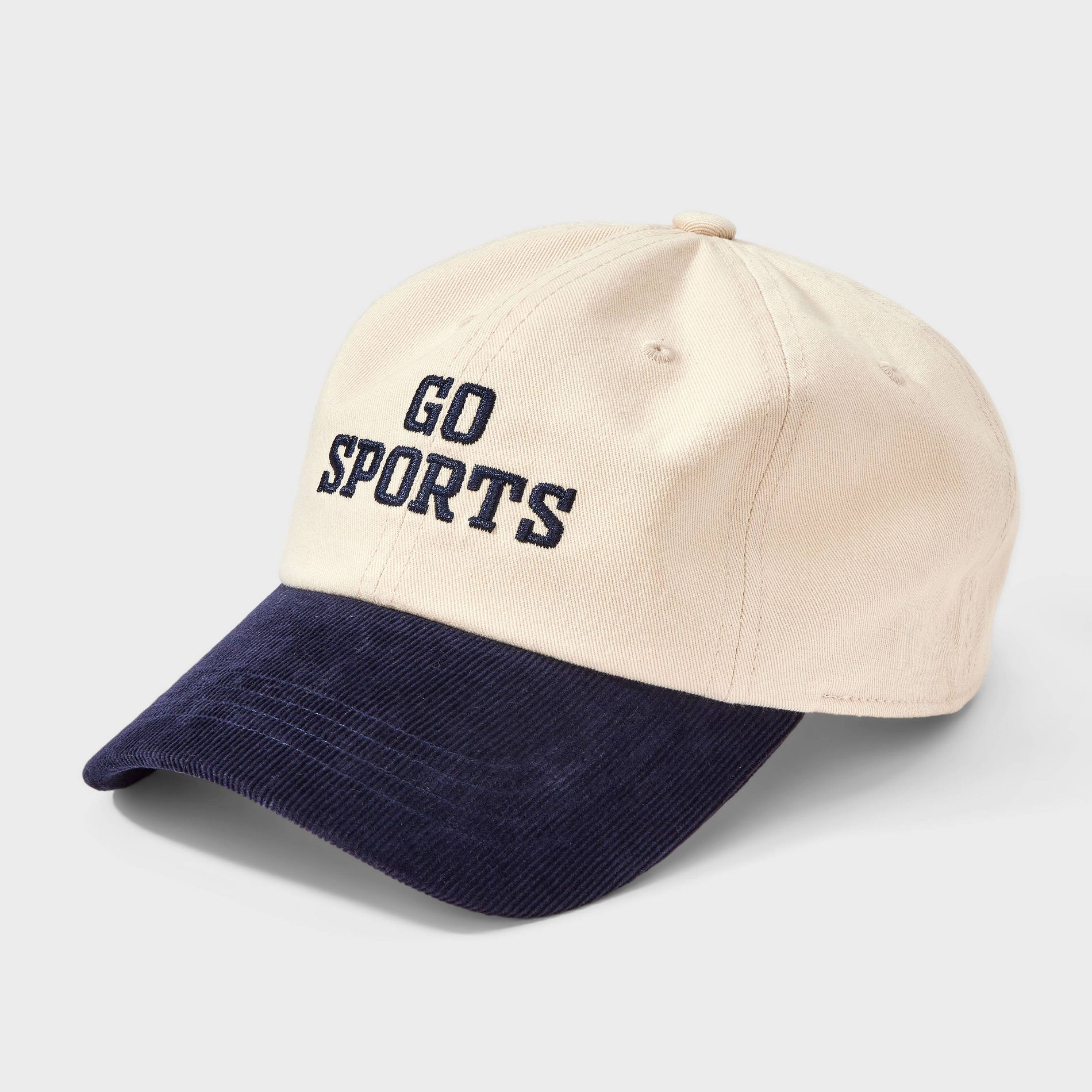 Go Sports Two-Toned Baseball Hat - Universal Thread™ Beige/Navy Blue