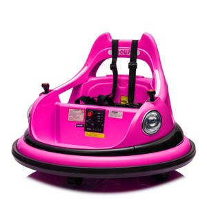 TopComfy Baby Walkers Kids Bumper Car 360 Degree Rotation Function Anti Collision Buffer Design Safety Belt for Kids, Rose Pink, 25.59"*25.59"*10.63" - 1 of 4