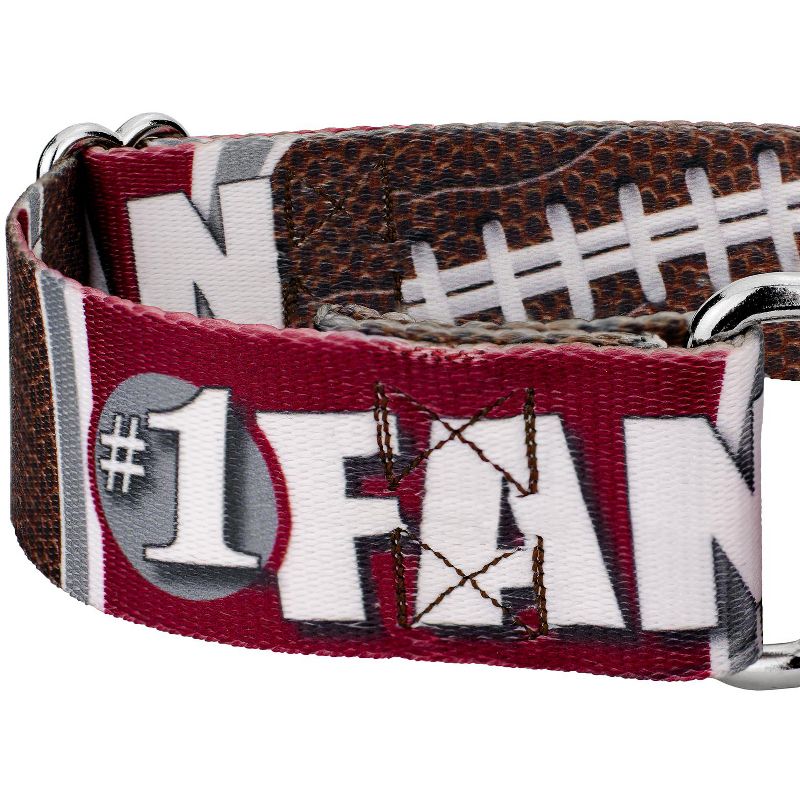 Country Brook Petz 1 1/2 Inch Crimson and White Football Fan Martingale Dog Collar Limited Edition, 4 of 5