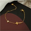 Gold-Tone Cross Bracelet with Cubic Zirconia, Religious Symbol Jewelry for Women, Daily & Spiritual Occasions - 3 of 4