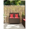 43.7"Patio Storage Bench with Cushion Brown Poly Rattan - 3 of 4