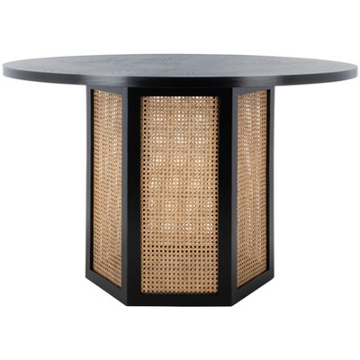 Danez Cane Dining Table - DTB2100D - Black/Natural - Safavieh