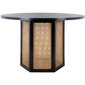 Danez Cane Dining Table - DTB2100D - Black/Natural - Safavieh - 1 of 4