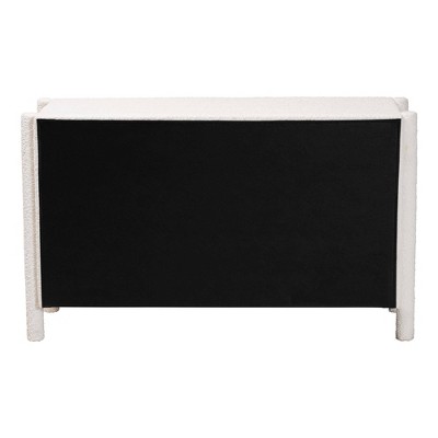 Baxton Studio Laria Teddy Bear Fabric 6 Drawer Dresser White