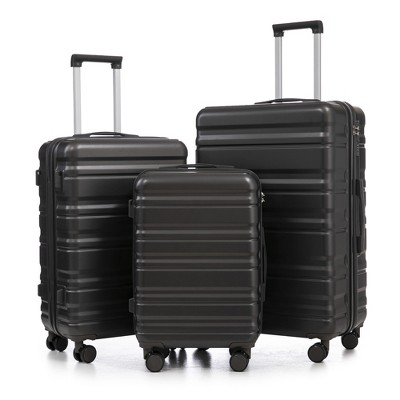 UBSSO 3-Piece Lightweight Hardside Luggage Set with Spinner Wheels & TSA Lock, Includes 20" Carry-On, 24" & 28" Upright Suitcases