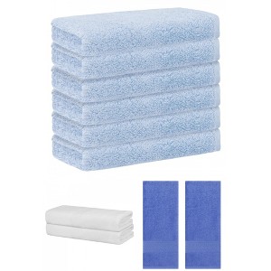 REGALWOVEN Absorbent Solid Bath Hand Face Cloths Cotton Towels 3 Piece Sets - 1 of 4