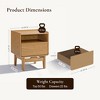 LuxenHome 22.6'' Summer Oak Engineered Wood Nightstand with Drawer, Mid Century Modern Bedside End Table with Storage and Open Shelf Brown - 3 of 4