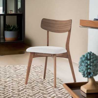 NicBex Dining Chairs Set of 2 Upholstered Chair Mid-Century Modern Chair with Wood Legs, Fabric Accent for Kitchen, Bedroom