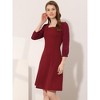 Allegra K Women's Square Neck Ruffle Trim Sheer 3/4 Sleeve Chiffon Mini Dress - 3 of 4