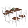 Hooseng Dining Table Set for 4, 5-Piece Kitchen Table Chairs Set, Rectangle Dining Room Table set with four chairs, Dining Table Set with Backrest - 3 of 4
