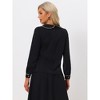INSPIRE CHIC Women's Button Decor Contrast Trim Peter Pan Collar Office Work Top - 3 of 4