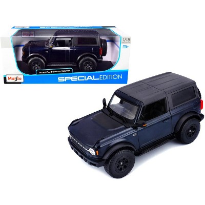 2021 Ford Bronco Wildtrak Dark Blue Metallic with Dark Gray Top "Special Edition" 1/18 Diecast Model Car by Maisto