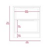 Gulches Modern Nightstand - 19" H with Two Drawers in White/Light Oak Finish - 4 of 4