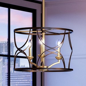 Urban Ambiance Luxury French Rustic Rustic Chandelier,  12" x 18-1/8",  Midnight Black Finish, UHP2910 - 1 of 4