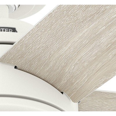Hunter Fans 52" Margo Lighted Ceiling Fan Textured White Finish with Integrated Light Kit and Handheld Remote Control