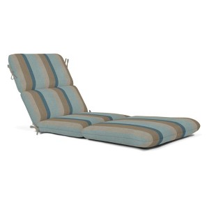 Casual Cushion Stripe Sunbrella Fabric 1-Piece Outdoor Chaise Cushion, 22.5"W x 74"L - 1 of 4