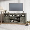 Farmhouse TV Console Table for 75" TV,Entertainment Center with Semi-Open Top Storage,Adjustable Shelf&Sliding Doors,Media Cabinet for Living Room - 4 of 4