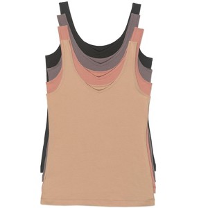 Felina Reversible Cotton Womens Tank Top | 4-Pack - 1 of 4