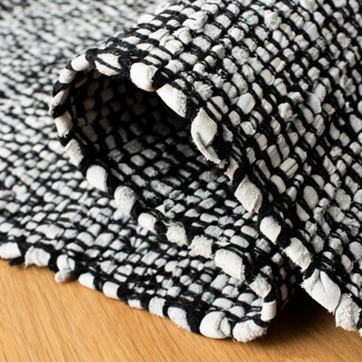 Light Grey and Black Cowhide Flat Woven 8' x 10' Area Rug
