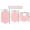 Waterford Tufted Bath Rug, Extra Soft and Absorbent, Non-Slip Bath Mats, Machine Washable bath rugs for Bathroom, 3 Pcs Set with Contour, Pink - 3 of 4