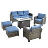 XIZZI Outdoor Sectional Sofa Set, Modular Outdoor Gray Wicker Sofa Set with Optional Solar Table, Ottomans or Fire Pit in 6 Colors, All-Weather Design - 2 of 4