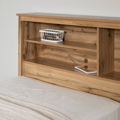 Nordik Oak Twin Wood Headboard with Storage