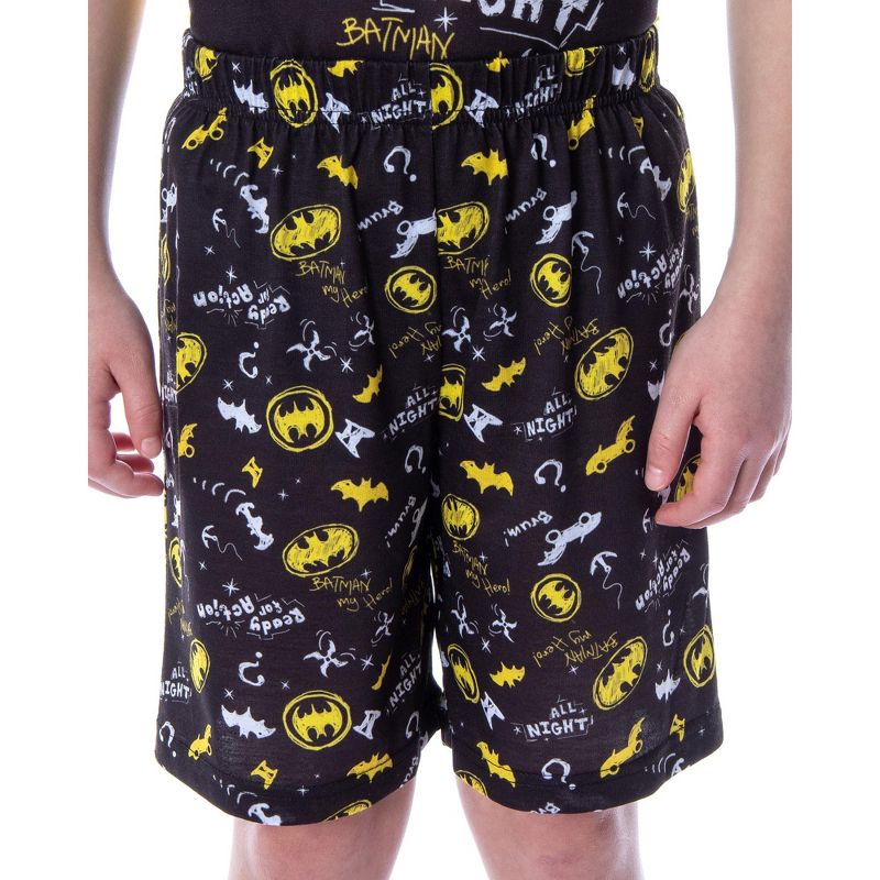 DC Comics Boys' Batman Ready For Action Shirt and Shorts 2 PC Pajama Set, 4 of 6