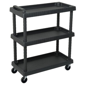 vidaXL 3-Tier Workshop Tool Trolley Black 29.5"x14.8"x36.2" PP - 1 of 1