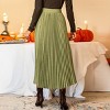 Women's Olive Green Pleated Maxi Skirt - Cupshe - 4 of 4