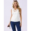 INSPIRE CHIC Women's Elegant Guipure Lace Sleeveless Crew Neck Keyhole Shirt - 3 of 4