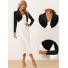 INSPIRE CHIC Women's Long Sleeve Lapel Collar Velvet Open Front Cropped Cardigan - 2 of 4