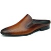 Santimon Men's Mules Formal Dress Leather Open Back Outdoor Slippers Brown - 3 of 4