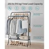 SONGMICS Clothes Rack Clothing Rack with Shelves Double Rod Clothes Rack with 6 Hooks Clothes Storage and Display for Living Room Bedroom - 3 of 4