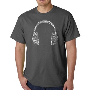 LA Pop Art Men's Word Art T-shirt - HEADPHONES - LANGUAGES - 1 of 4