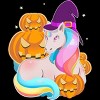 Junior's Design By Humans Cute Unicorn With Jack O Lantern Halloween T Shirt By thebeardstudio T-Shirt - 2 of 3