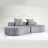 Grungis Comfy Corduroy Sofa Couch with 1 Seater,Modern Moon Bay Sofa with A Removable Pillow,Compressed Sofa for Living Room Furniture - 3 of 4